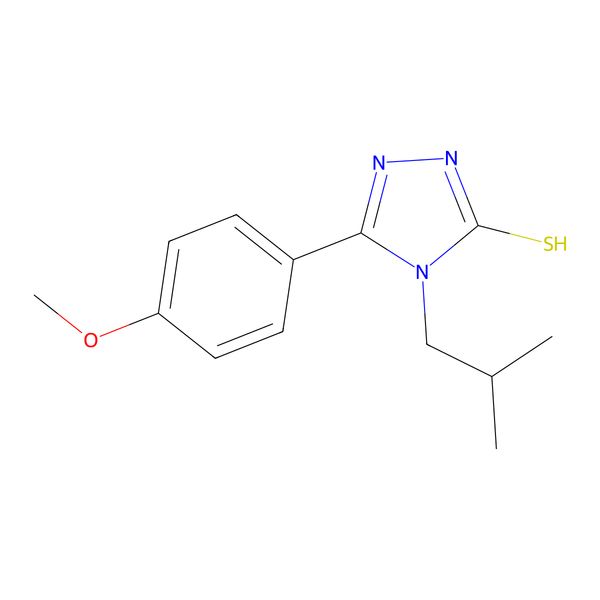 5-(4-methoxyphenyl)-4-(2-methylpropyl)-4H-1,2,4-triazole-3-thiol molecular structure, CAS 438031-77-7