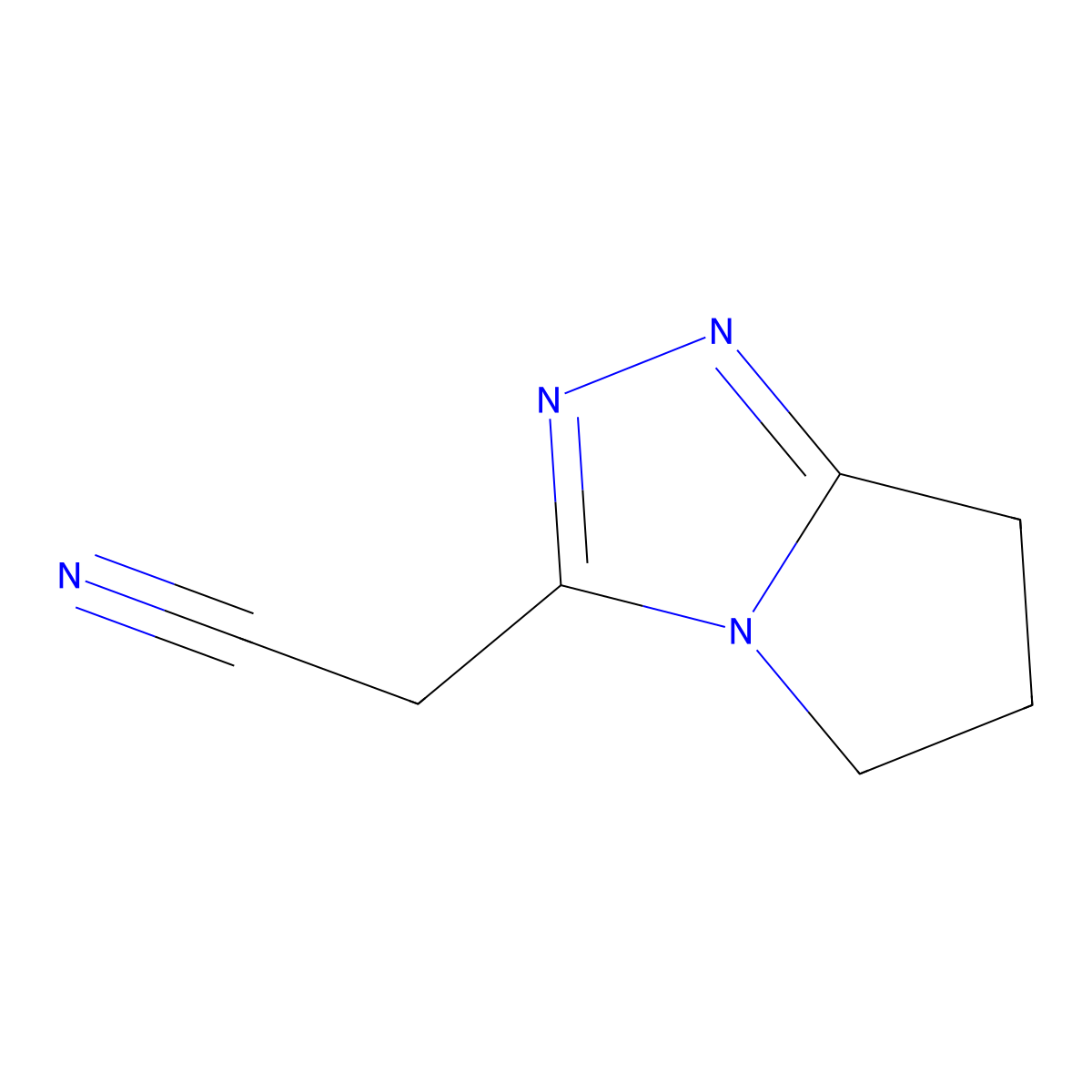 2-(6,7-dihydro-5H-pyrrolo[2,1-c][1,2,4]triazol-3-yl)acetonitrile molecular structure, CAS 438031-82-4