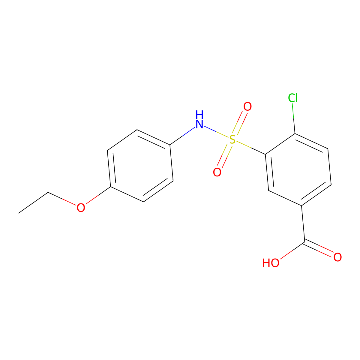 4-chloro-3-[(4-ethoxyphenyl)sulfamoyl]benzoic Acid molecular structure, CAS 438031-87-9
