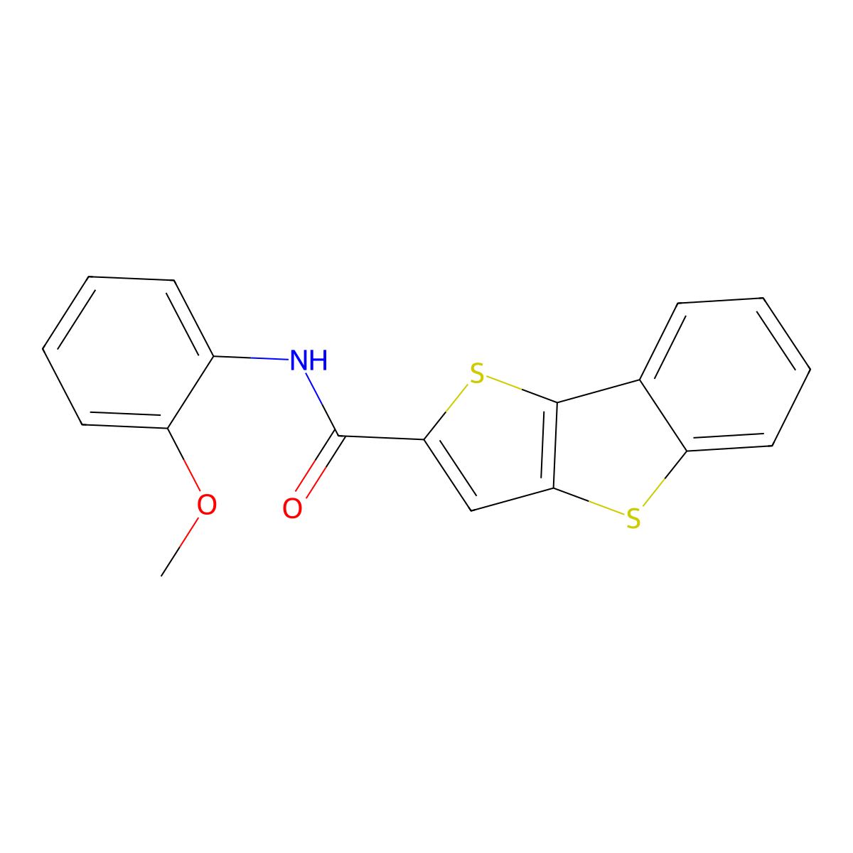 N-(2-methoxyphenyl)thieno[3,2-b][1]benzothiole-2-carboxamide molecular structure, CAS 438032-32-7