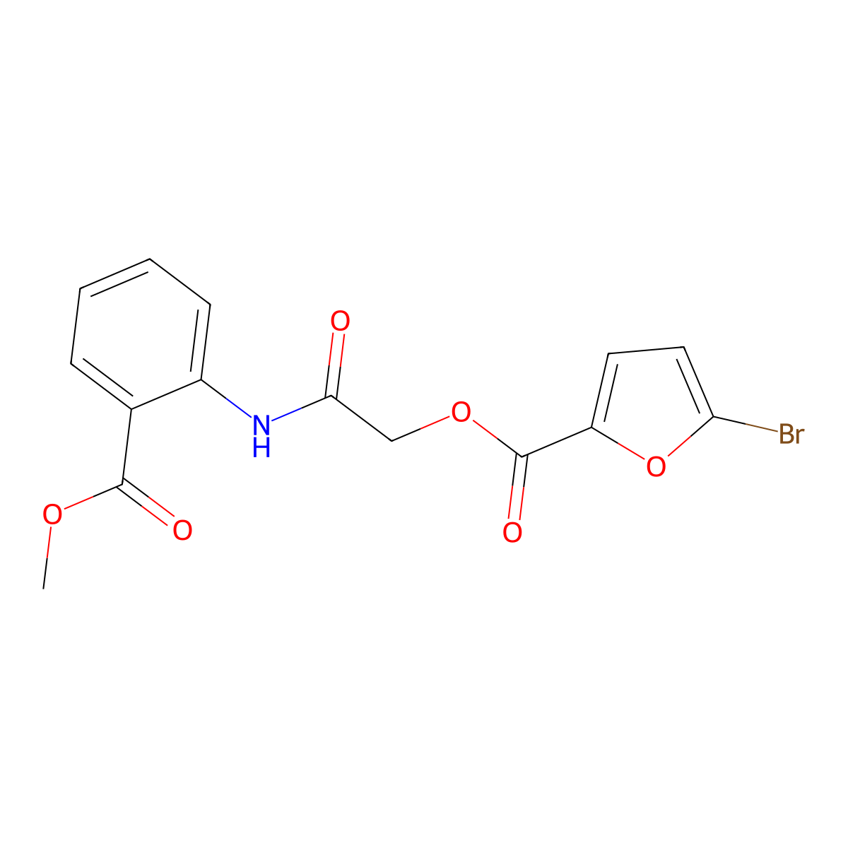 {[2-(Methoxycarbonyl)phenyl]carbamoyl}methyl 5-bromofuran-2-carboxylate molecular structure, CAS 438032-83-8
