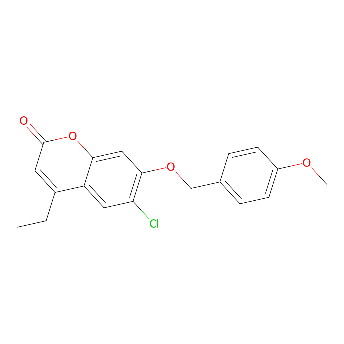 6-chloro-4-ethyl-7-[(4-methoxybenzyl)oxy]-2H-chromen-2-one molecular structure, CAS 438034-42-5