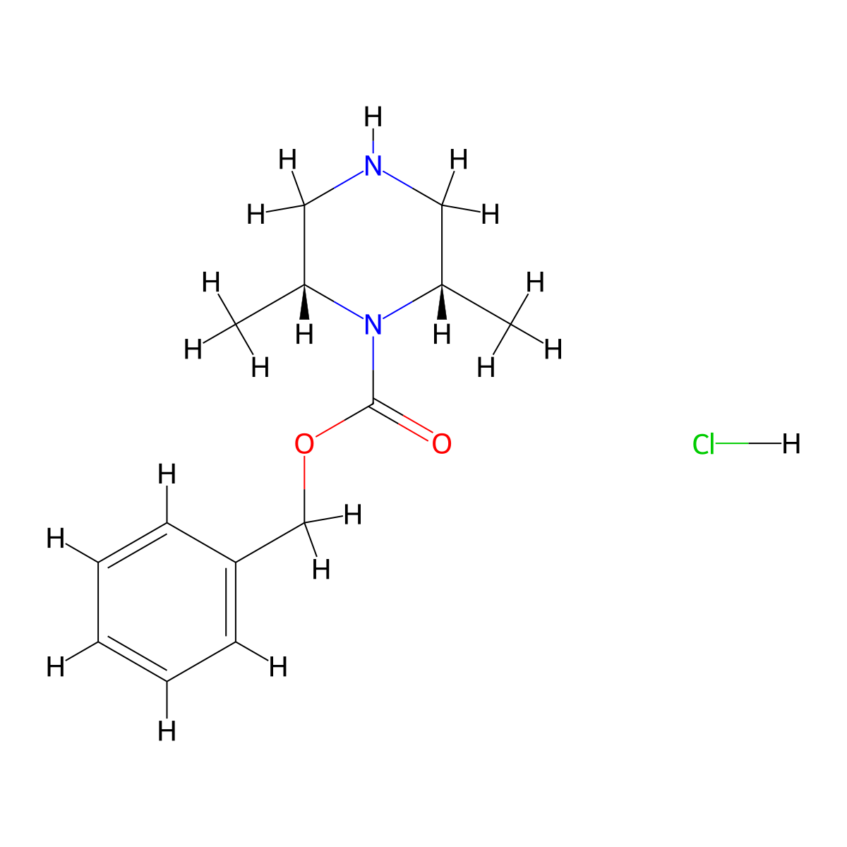 Benzyl cis-2,6-dimethylpiperazine-1-carboxylate hydrochloride molecular structure, CAS 438047-04-2
