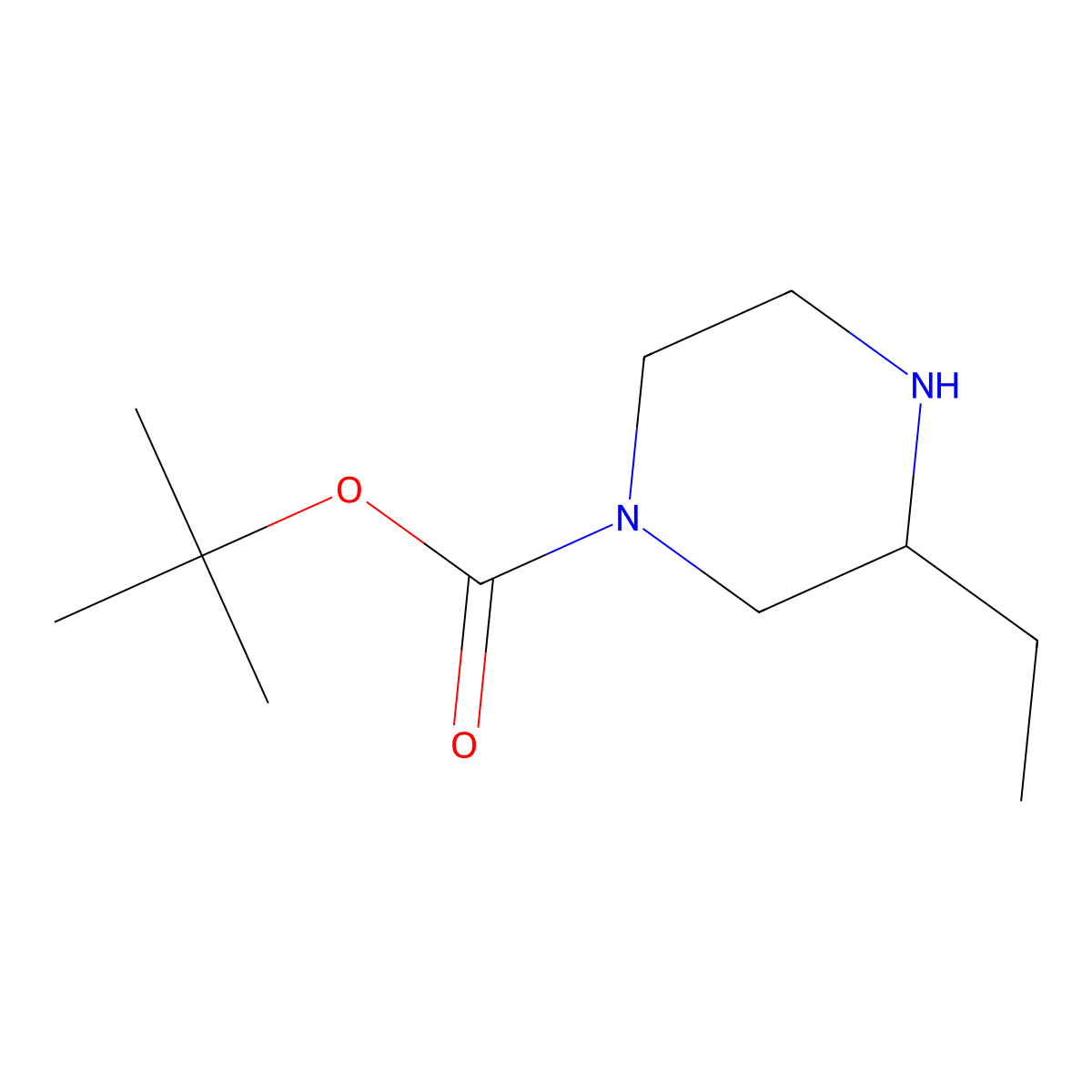 tert-Butyl 3-ethylpiperazine-1-carboxylate molecular structure, CAS 438049-35-5