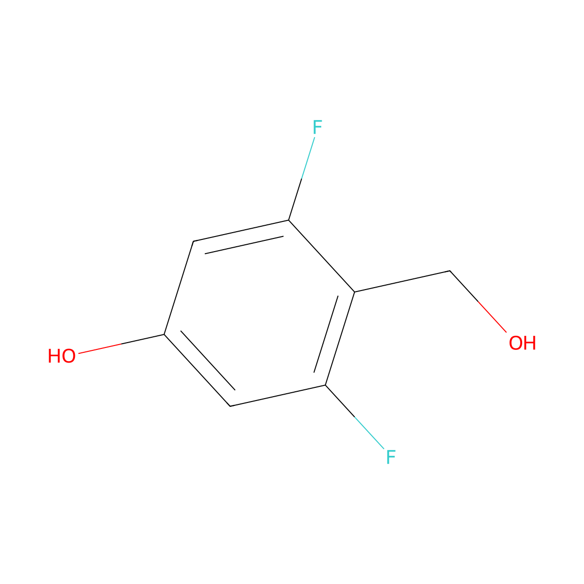3,5-Difluoro-4-(hydroxymethyl)phenol molecular structure, CAS 438049-36-6