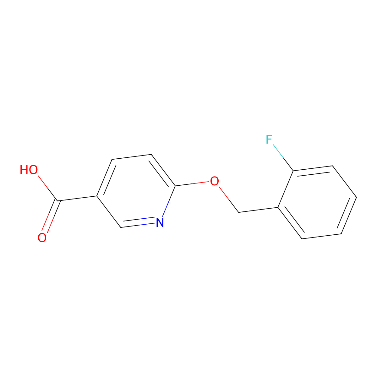 6-[(2-Fluorophenyl)methoxy]pyridine-3-carboxylic acid molecular structure, CAS 438049-63-9