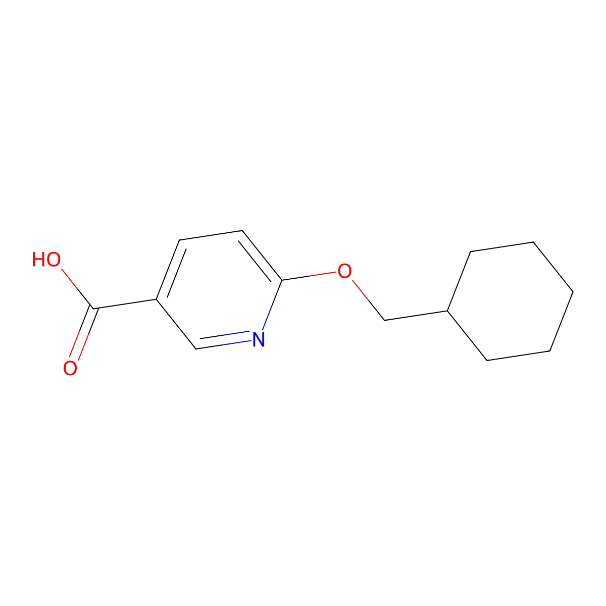 6-(Cyclohexylmethoxy)-3-pyridinecarboxylic acid molecular structure, CAS 438049-71-9