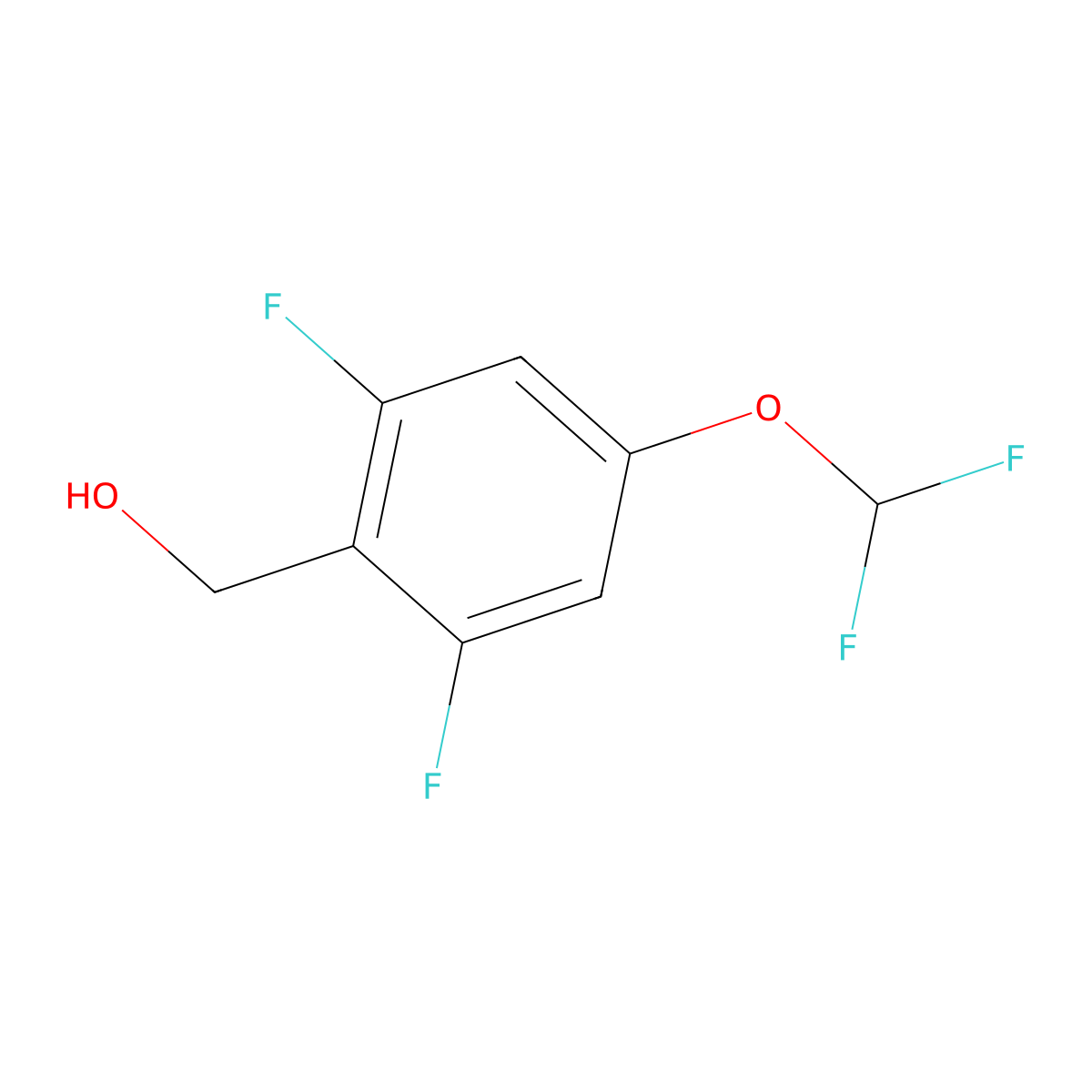 Benzenemethanol, 4-(difluoromethoxy)-2,6-difluoro- molecular structure, CAS 438049-77-5