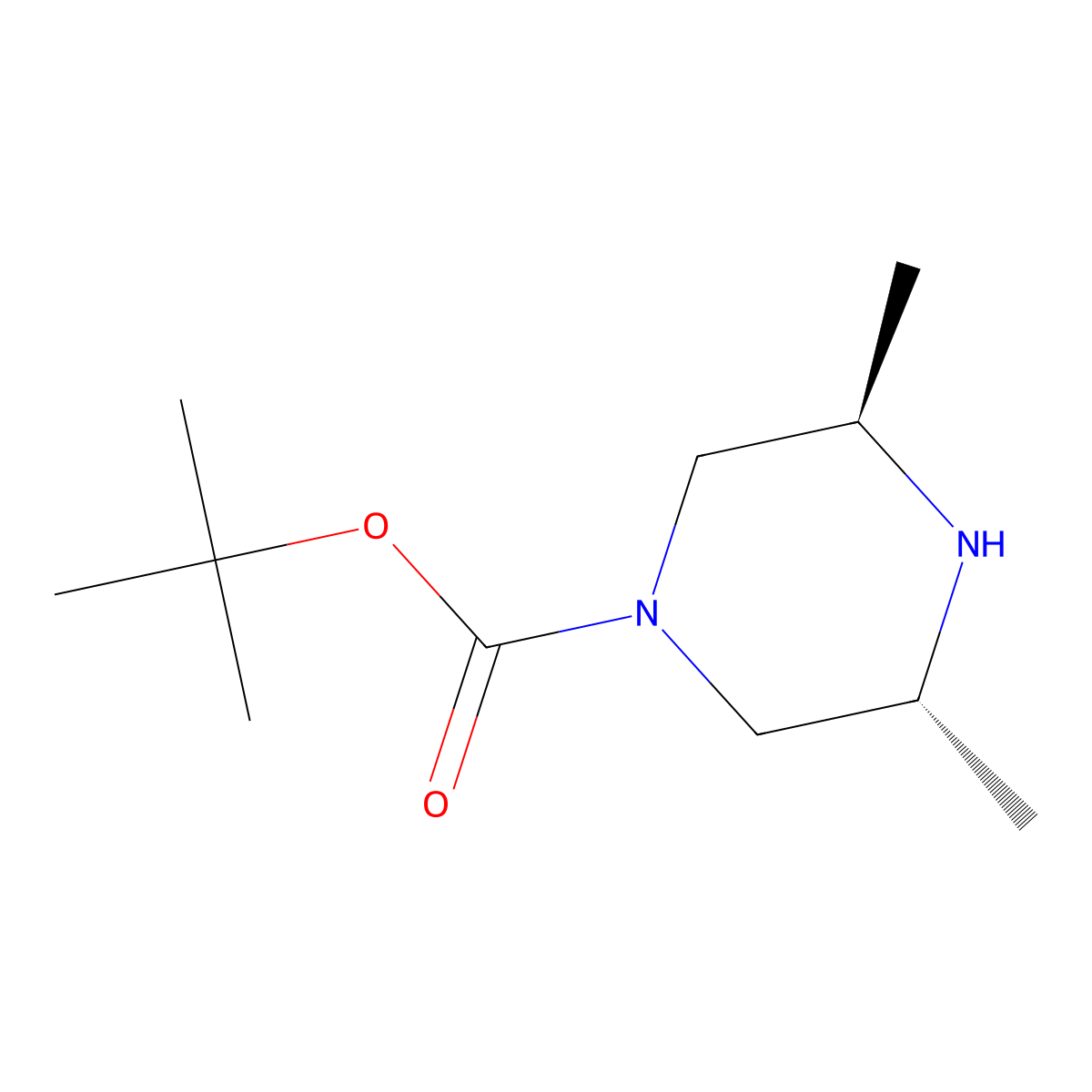 (3R,5R)-tert-Butyl 3,5-dimethylpiperazine-1-carboxylate molecular structure, CAS 438049-91-3