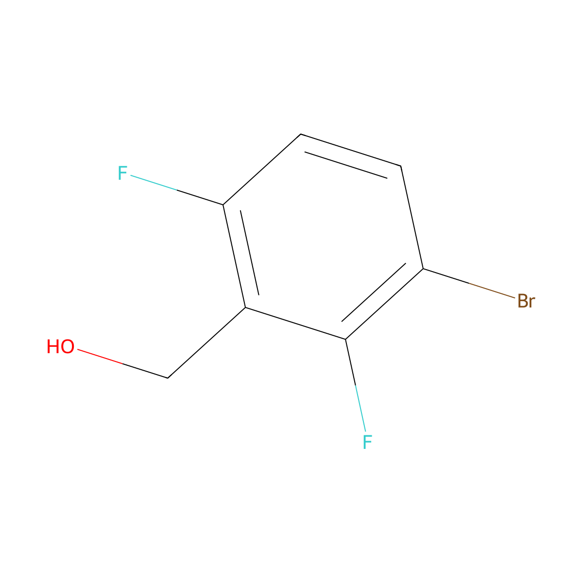 (3-Bromo-2,6-difluorophenyl)methanol molecular structure, CAS 438050-05-6