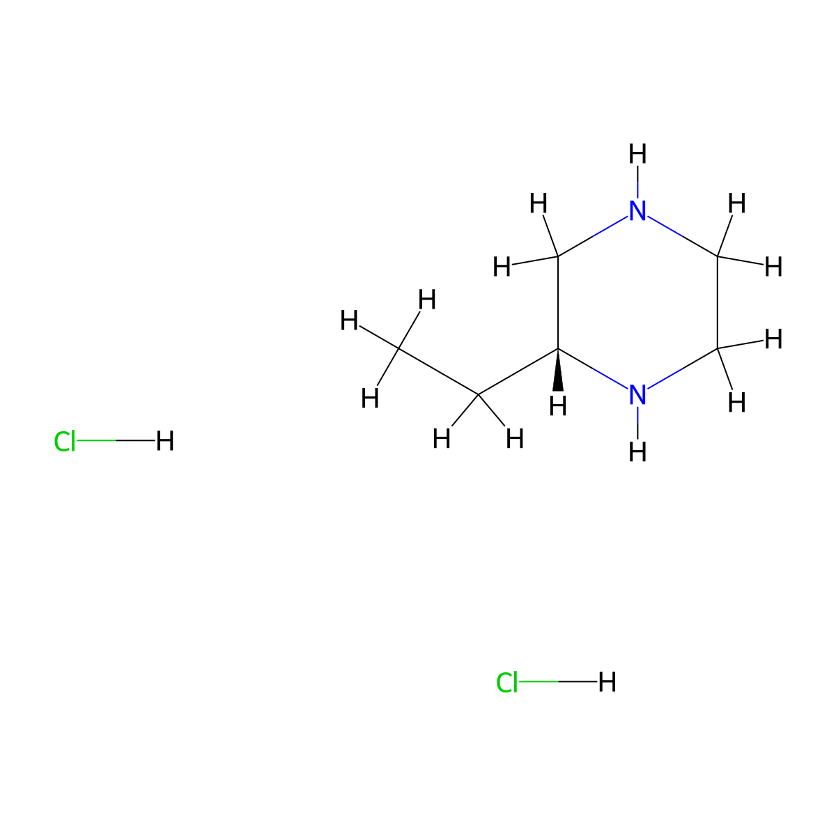 (R)-2-ethylpiperazine dihydrochloride molecular structure, CAS 438050-07-8