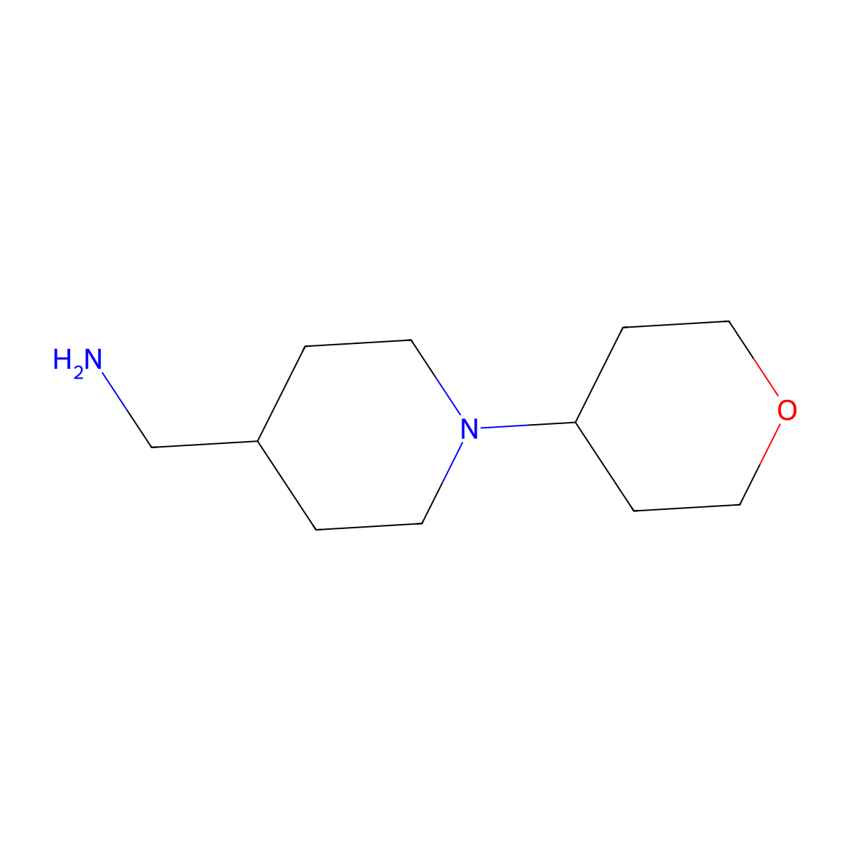 [1-(Oxan-4-yl)piperidin-4-yl]methanamine molecular structure, CAS 438056-67-8