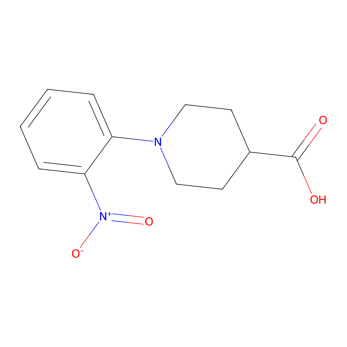 1-(2-nitrophenyl)piperidine-4-carboxylic Acid molecular structure, CAS 438192-02-0