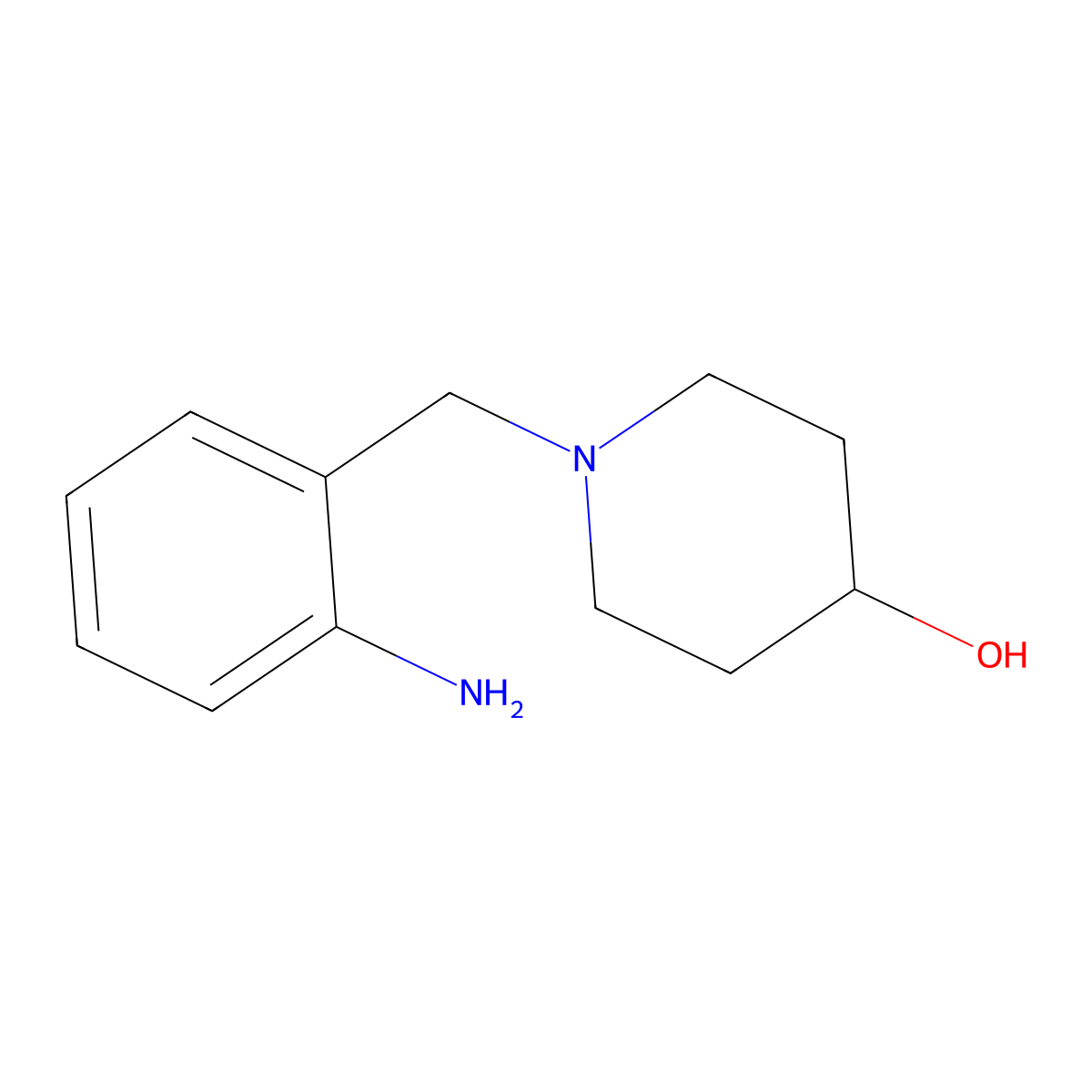 1-[(2-Aminophenyl)methyl]piperidin-4-ol molecular structure, CAS 438192-12-2