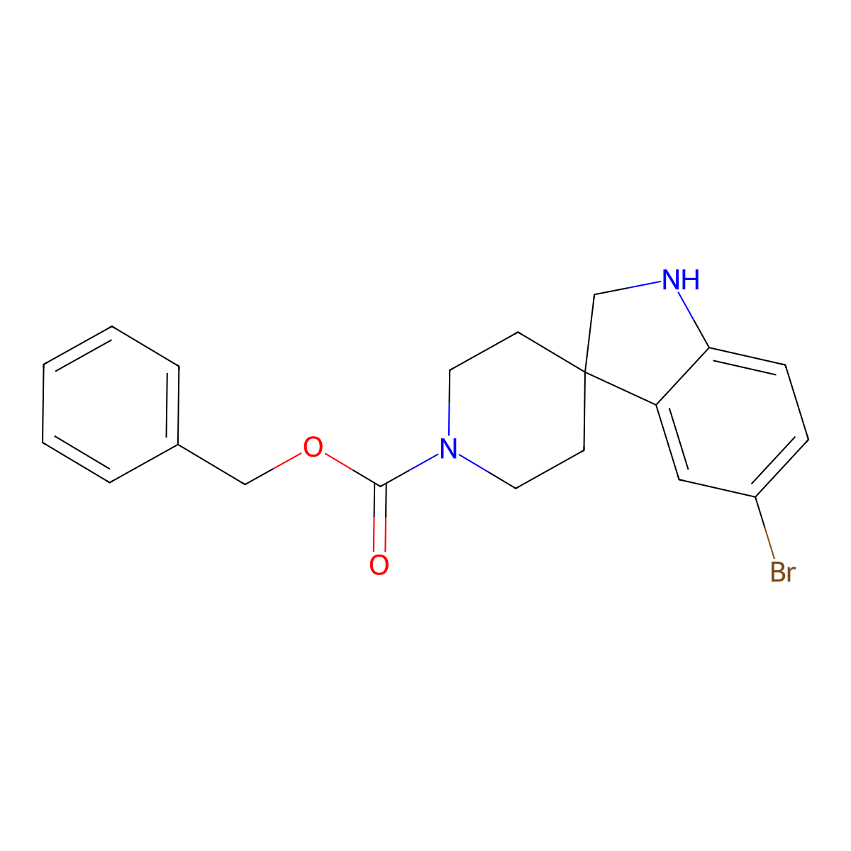 Benzyl 5-bromospiro[indoline-3,4'-piperidine]-1'-carboxylate molecular structure, CAS 438192-14-4