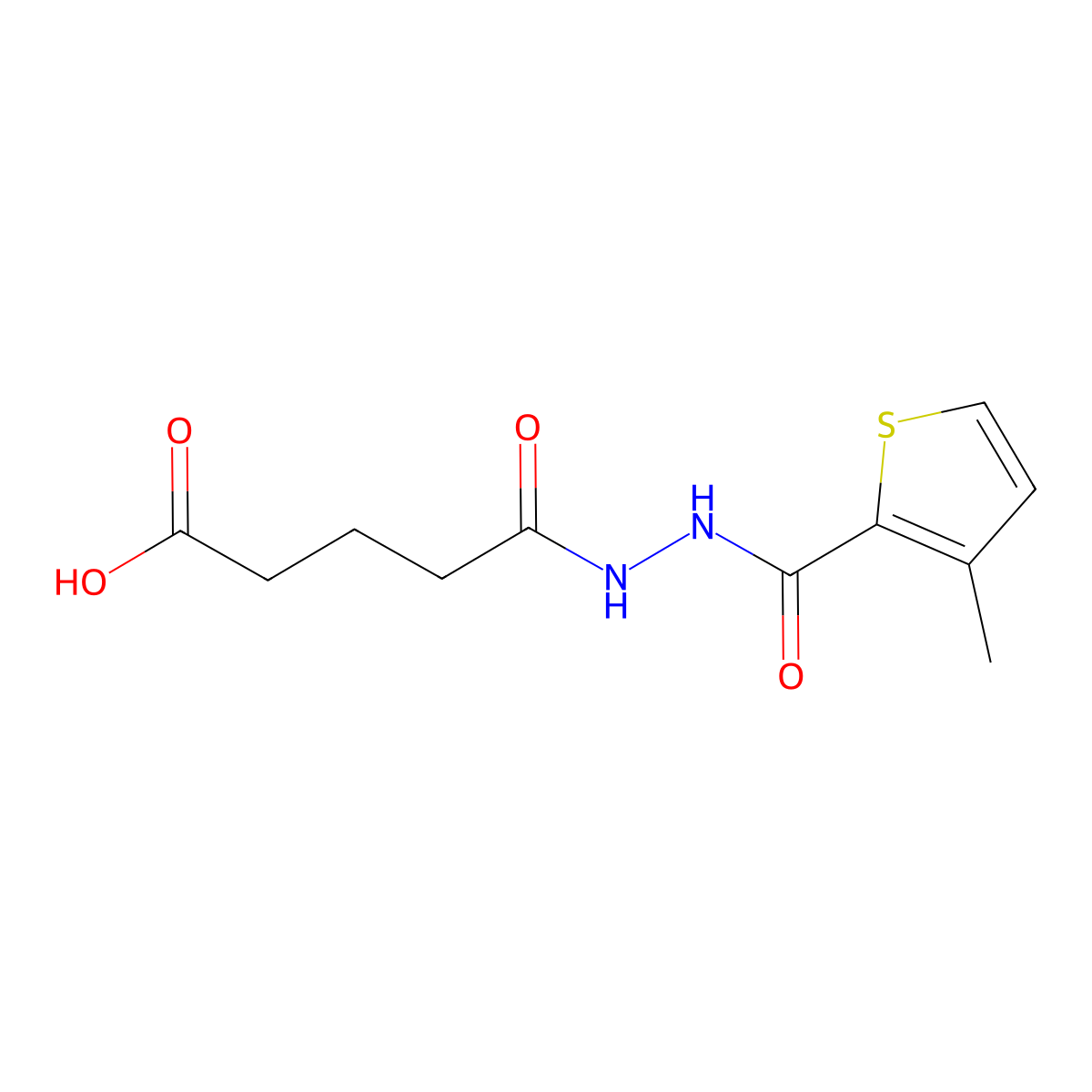 5-[2-(3-Methylthiophene-2-carbonyl)hydrazinyl]-5-oxopentanoic acid molecular structure, CAS 438195-27-8