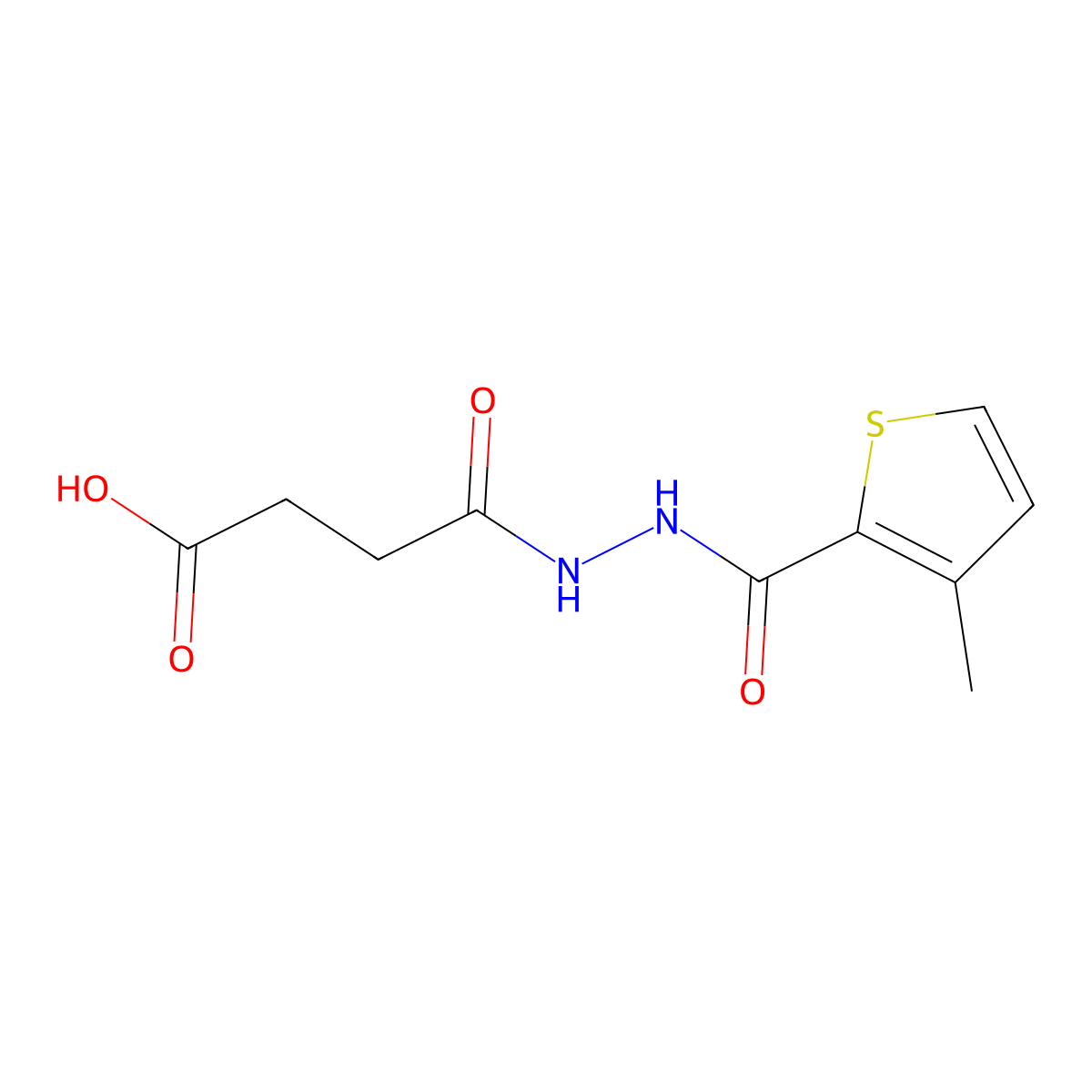 3-{N-[(3-methyl-2-thienyl)carbonylamino]carbamoyl}propanoic acid molecular structure, CAS 438197-02-5