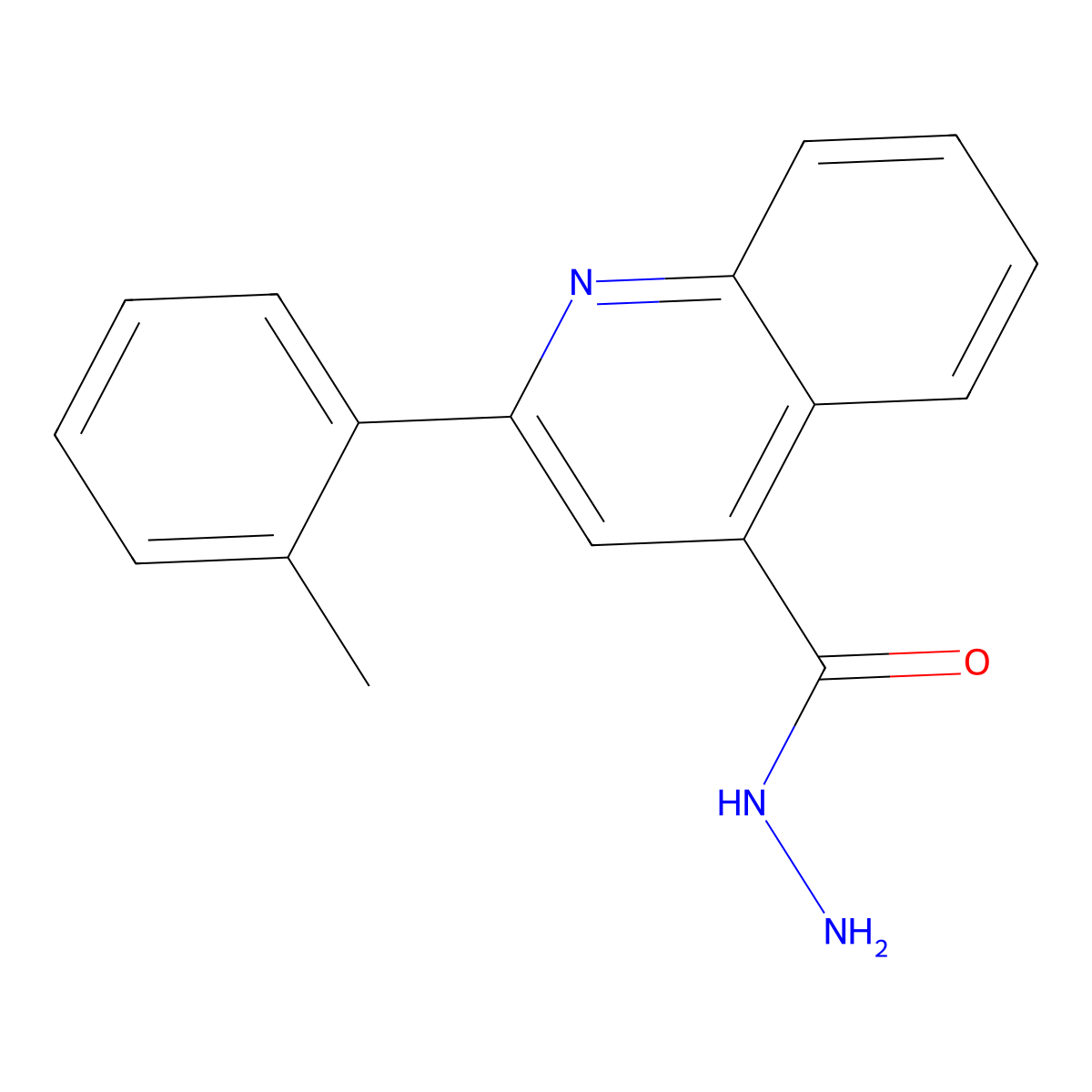 2-(2-Methylphenyl)quinoline-4-carbohydrazide molecular structure, CAS 438197-10-5
