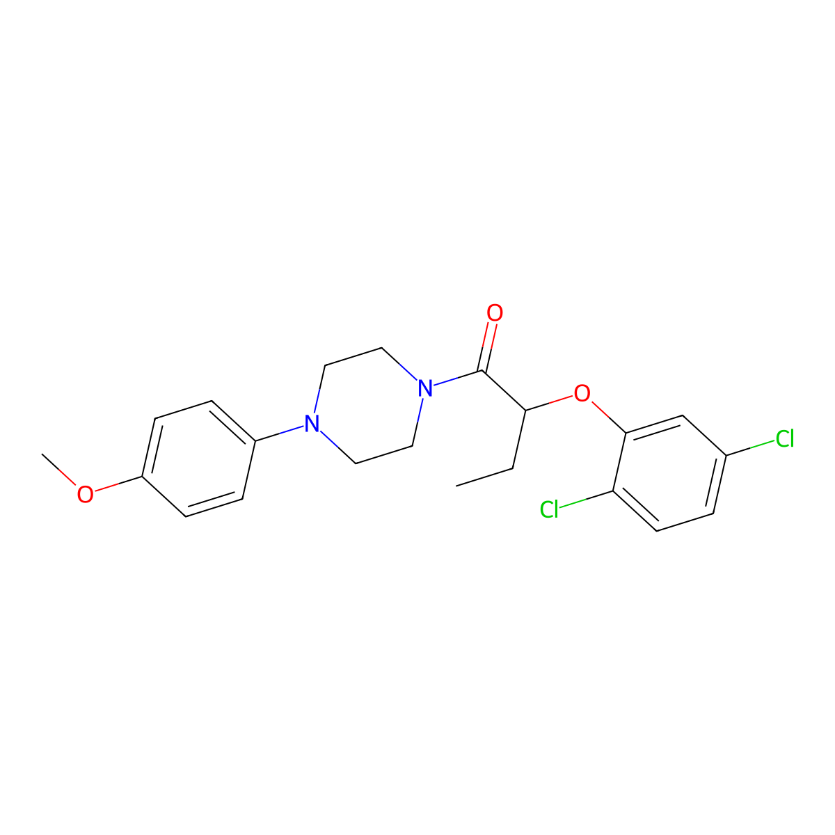 2-(2,5-Dichlorophenoxy)-1-[4-(4-methoxyphenyl)piperazin-1-yl]butan-1-one molecular structure, CAS 438197-22-9
