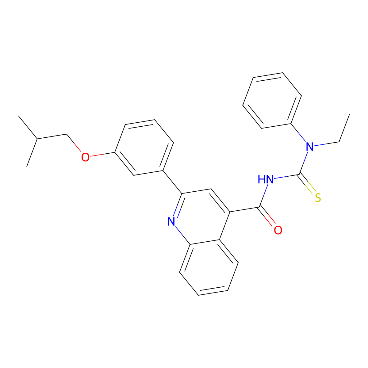 N-[(Ethylphenylamino)thioxomethyl]-2-[3-(2-methylpropoxy)phenyl]-4-quinolinecarboxamide molecular structure, CAS 438197-26-3