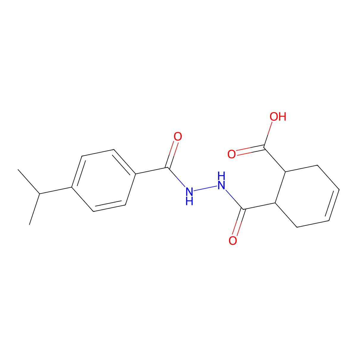 6-{[2-(4-Isopropylbenzoyl)hydrazino]carbonyl}-3-cyclohexene-1-carboxylic acid molecular structure, CAS 438197-44-5