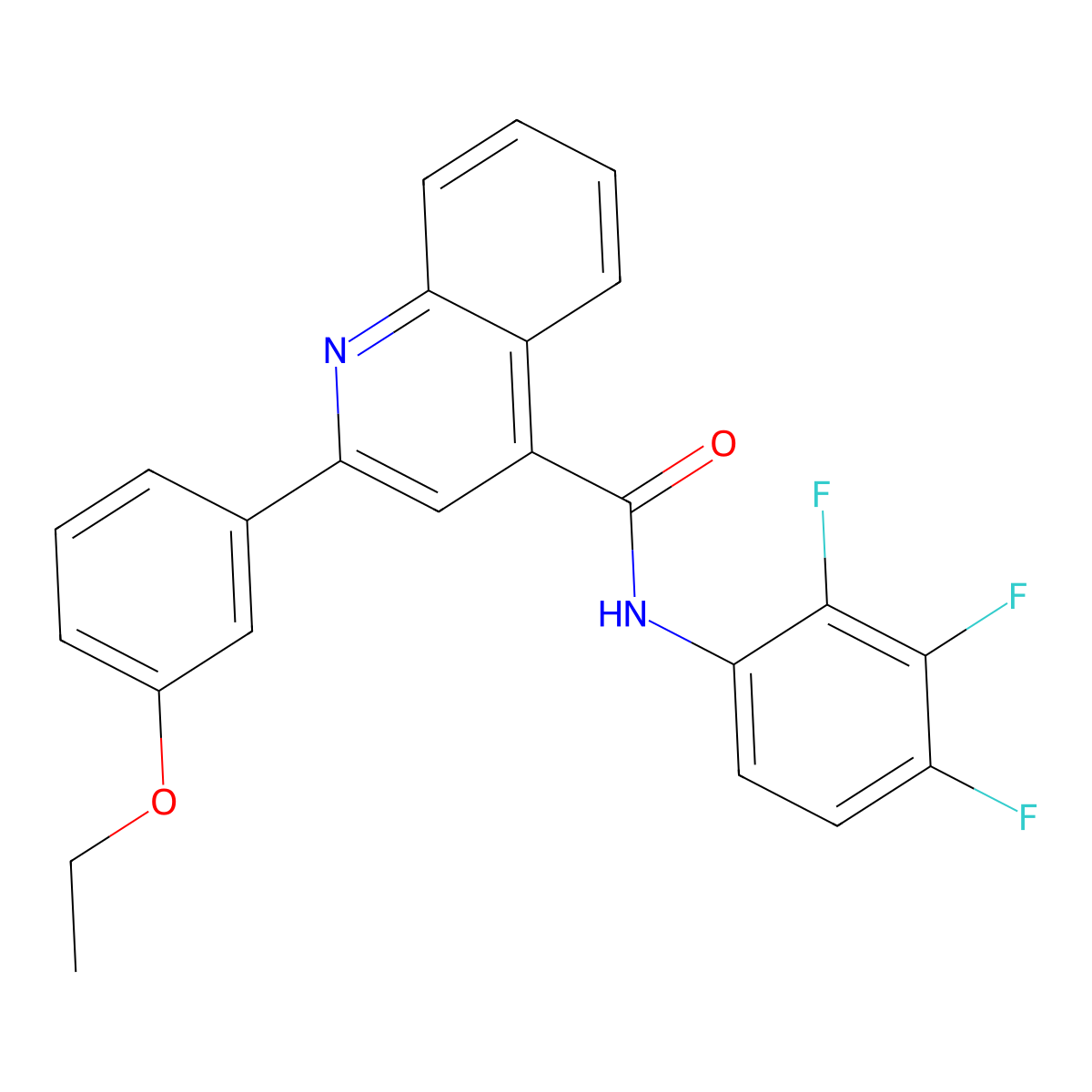 2-(3-ethoxyphenyl)-N-(2,3,4-trifluorophenyl)quinoline-4-carboxamide molecular structure, CAS 438198-54-0