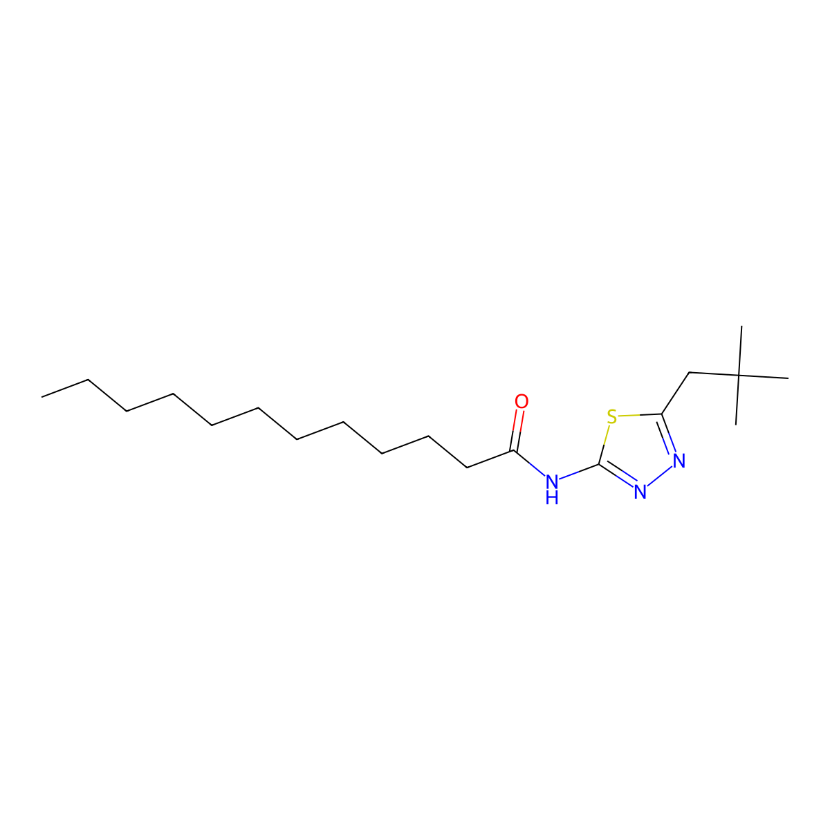 N-[5-(2,2-dimethylpropyl)-1,3,4-thiadiazol-2-yl]dodecanamide molecular structure, CAS 438198-59-5