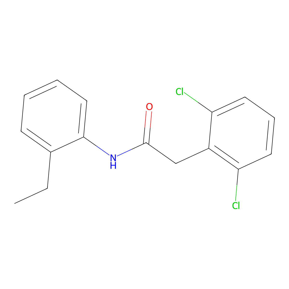 2-(2,6-dichlorophenyl)-N-(2-ethylphenyl)acetamide molecular structure, CAS 438198-68-6