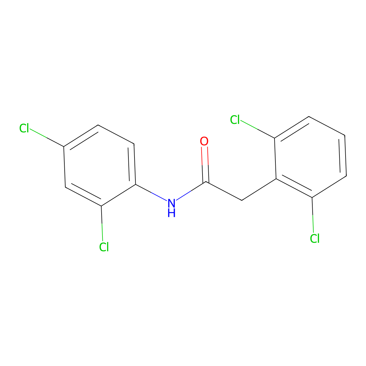 N-(2,4-dichlorophenyl)-2-(2,6-dichlorophenyl)acetamide molecular structure, CAS 438198-95-9