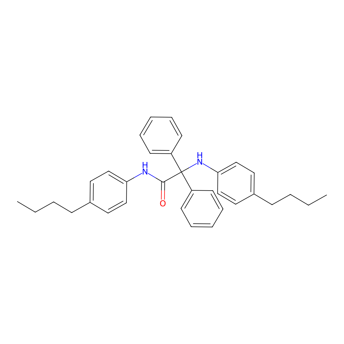 2-(4-butylanilino)-N-(4-butylphenyl)-2,2-diphenylacetamide molecular structure, CAS 438199-08-7