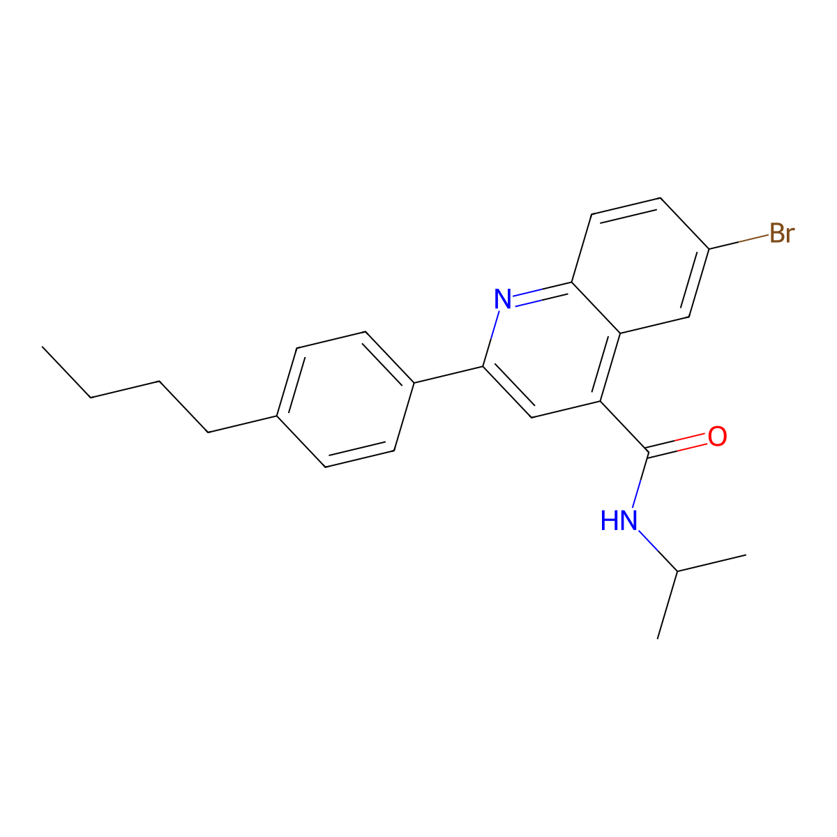 6-bromo-2-(4-butylphenyl)-N-propan-2-ylquinoline-4-carboxamide molecular structure, CAS 438199-18-9