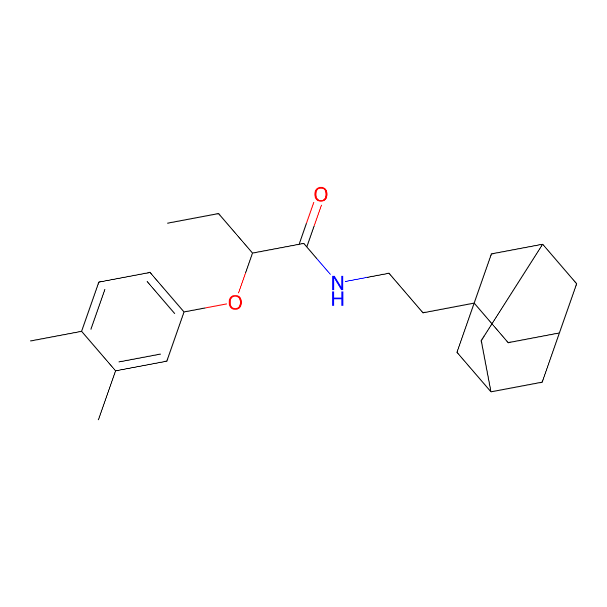 N-[2-(1-adamantyl)ethyl]-2-(3,4-dimethylphenoxy)butanamide molecular structure, CAS 438199-38-3