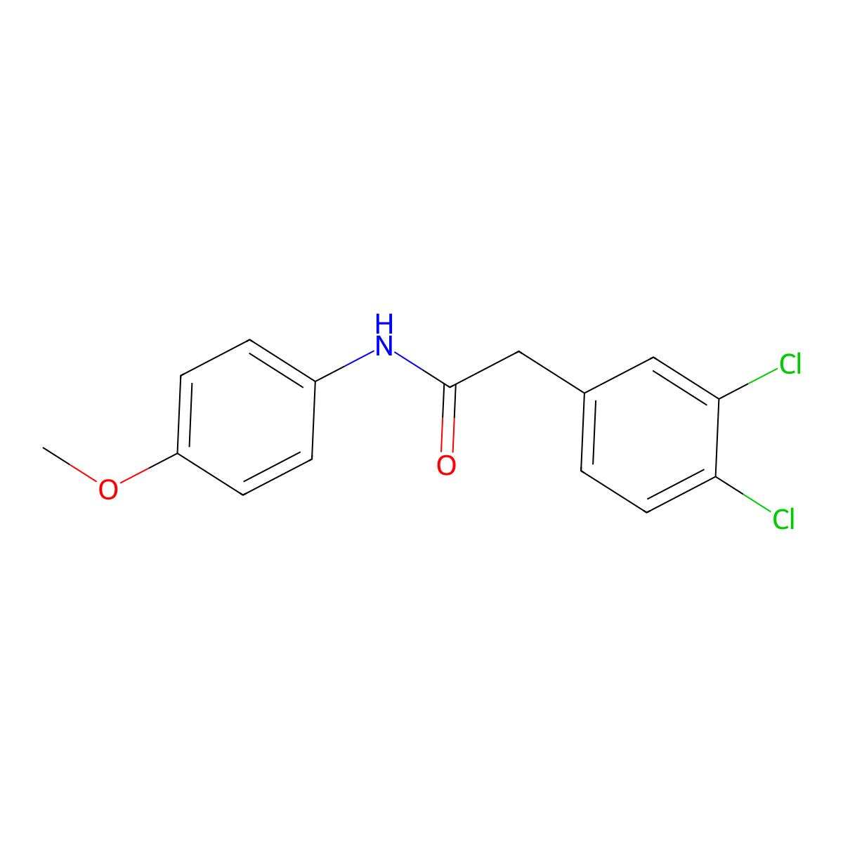 2-(3,4-dichlorophenyl)-N-(4-methoxyphenyl)acetamide molecular structure, CAS 438199-65-6