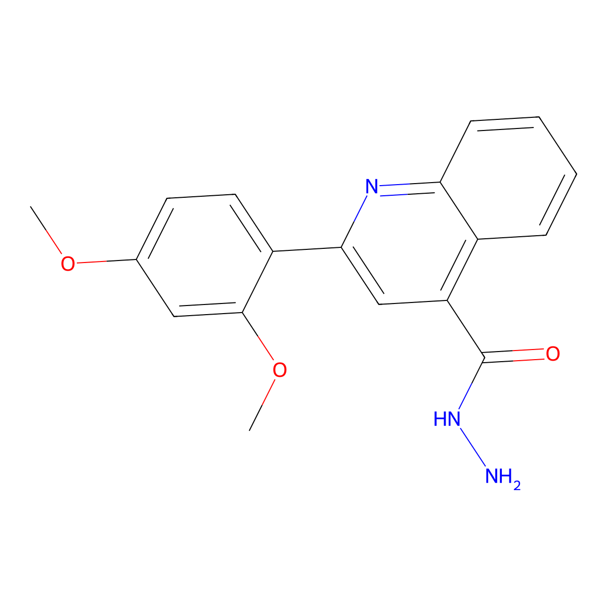 2-(2,4-Dimethoxyphenyl)quinoline-4-carbohydrazide molecular structure, CAS 438211-61-1