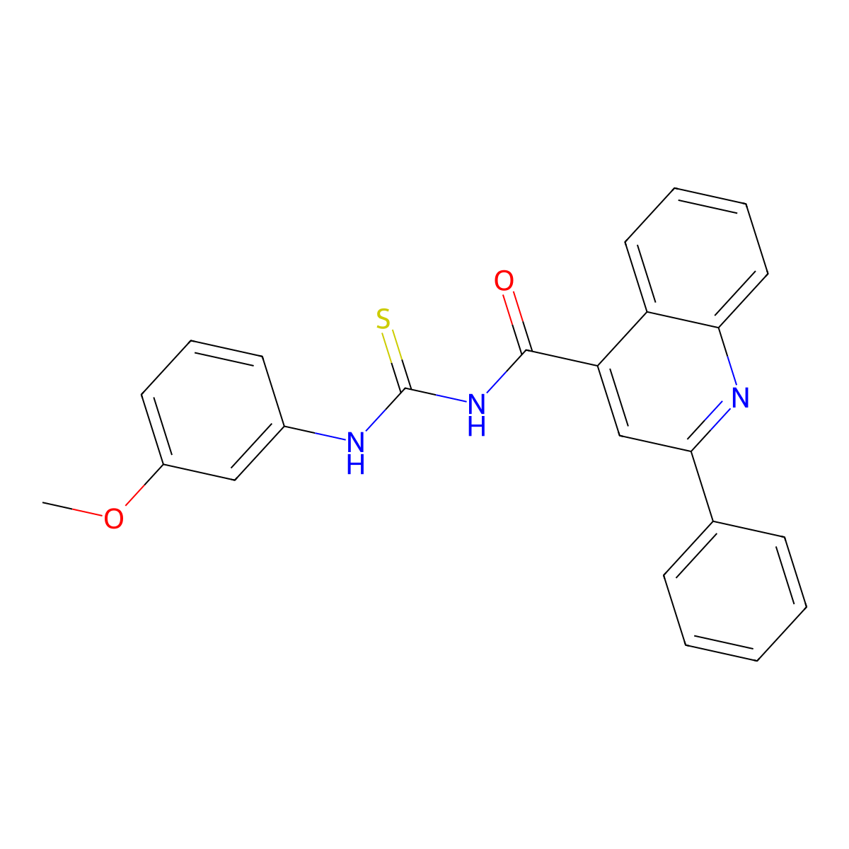 N-[(3-methoxyphenyl)carbamothioyl]-2-phenylquinoline-4-carboxamide molecular structure, CAS 438211-69-9