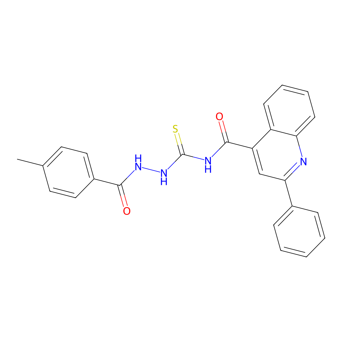 N-[[(4-methylbenzoyl)amino]carbamothioyl]-2-phenylquinoline-4-carboxamide molecular structure, CAS 438211-72-4