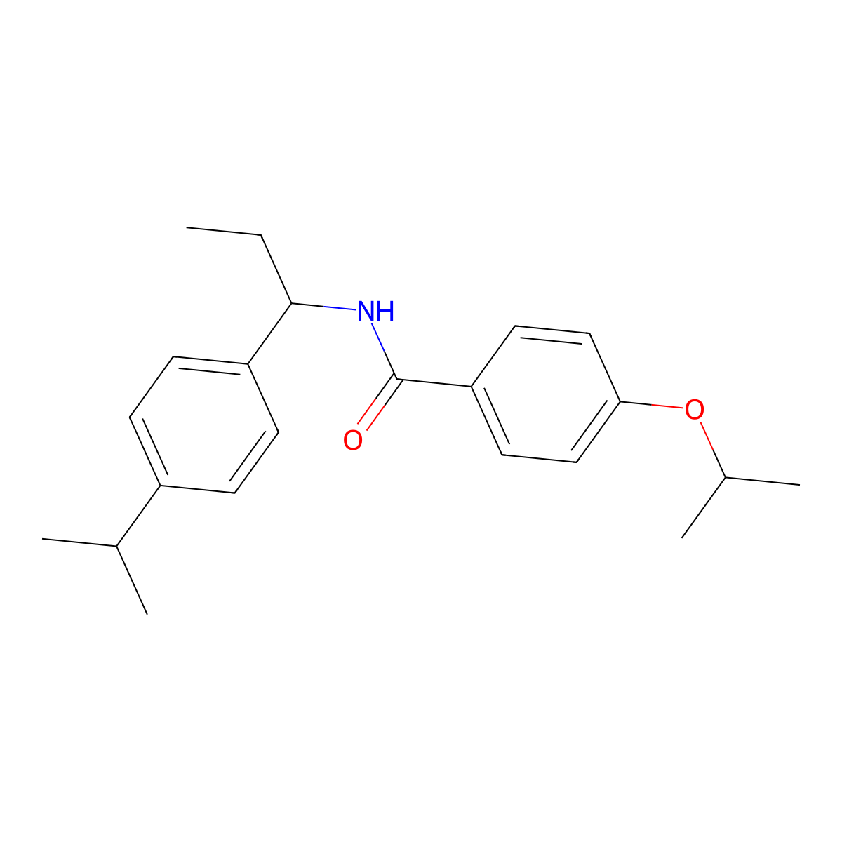 4-propan-2-yloxy-N-[1-(4-propan-2-ylphenyl)propyl]benzamide molecular structure, CAS 438211-81-5