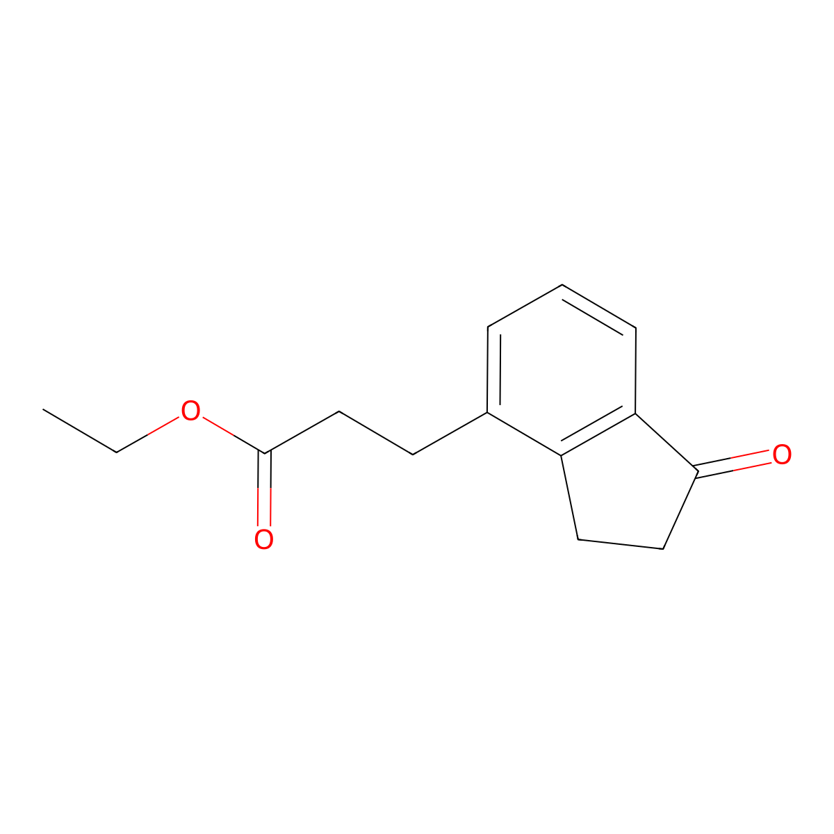 Ethyl 2,3-dihydro-1-oxo-1H-indene-4-propanoate molecular structure, CAS 438212-29-4