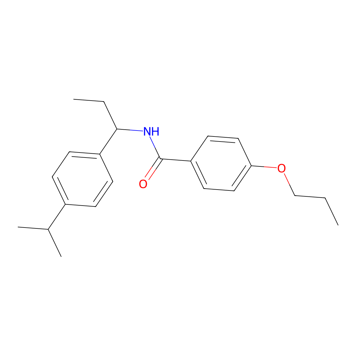 N-[1-(4-isopropylphenyl)propyl]-4-propoxybenzamide molecular structure, CAS 438212-40-9