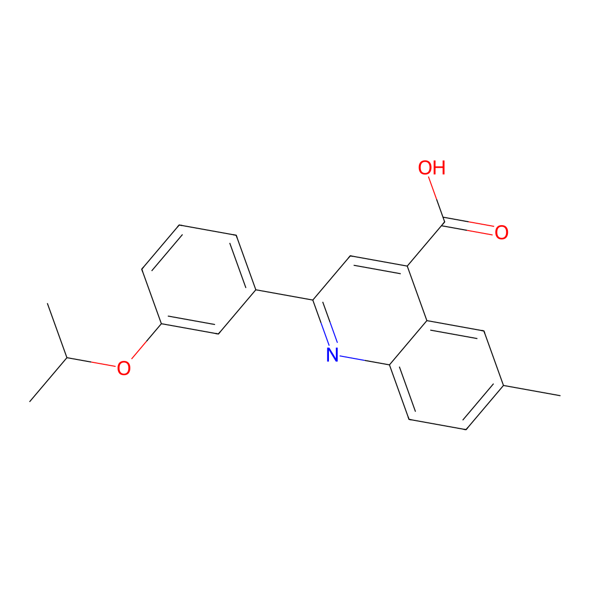 2-(3-Isopropoxyphenyl)-6-methylquinoline-4-carboxylic acid molecular structure, CAS 438212-49-8