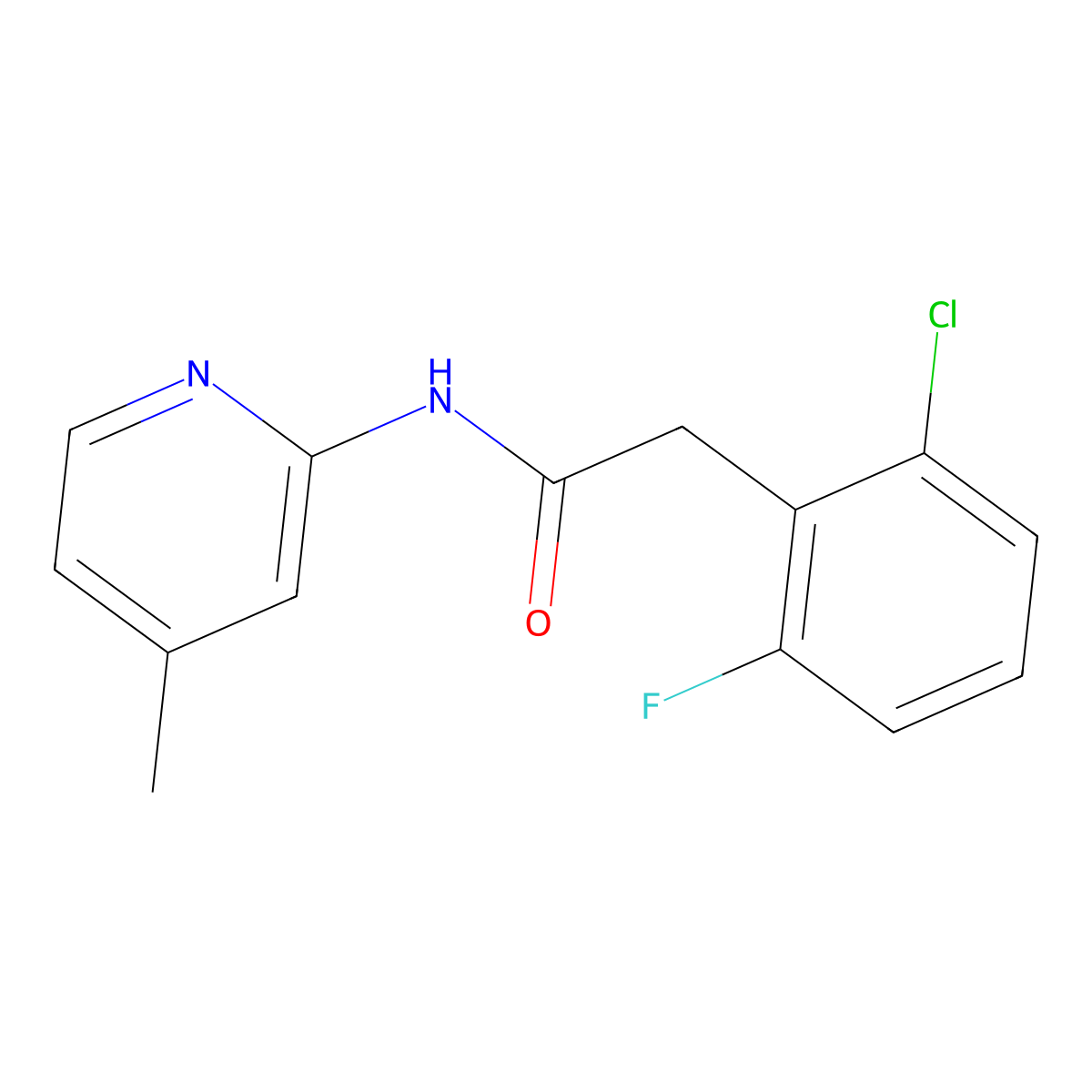 2-(2-chloro-6-fluorophenyl)-N-(4-methylpyridin-2-yl)acetamide molecular structure, CAS 438212-62-5