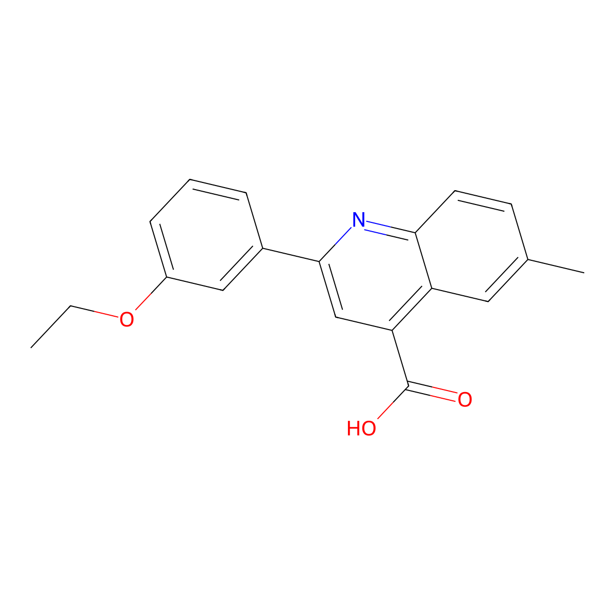 2-(3-Ethoxyphenyl)-6-methylquinoline-4-carboxylic acid molecular structure, CAS 438212-75-0