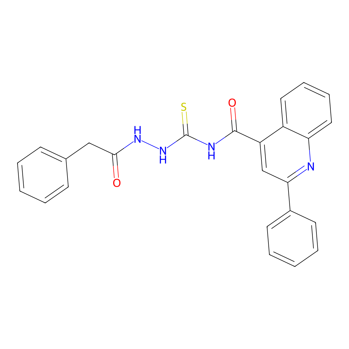 2-phenyl-N-[[(2-phenylacetyl)amino]carbamothioyl]quinoline-4-carboxamide molecular structure, CAS 438212-76-1
