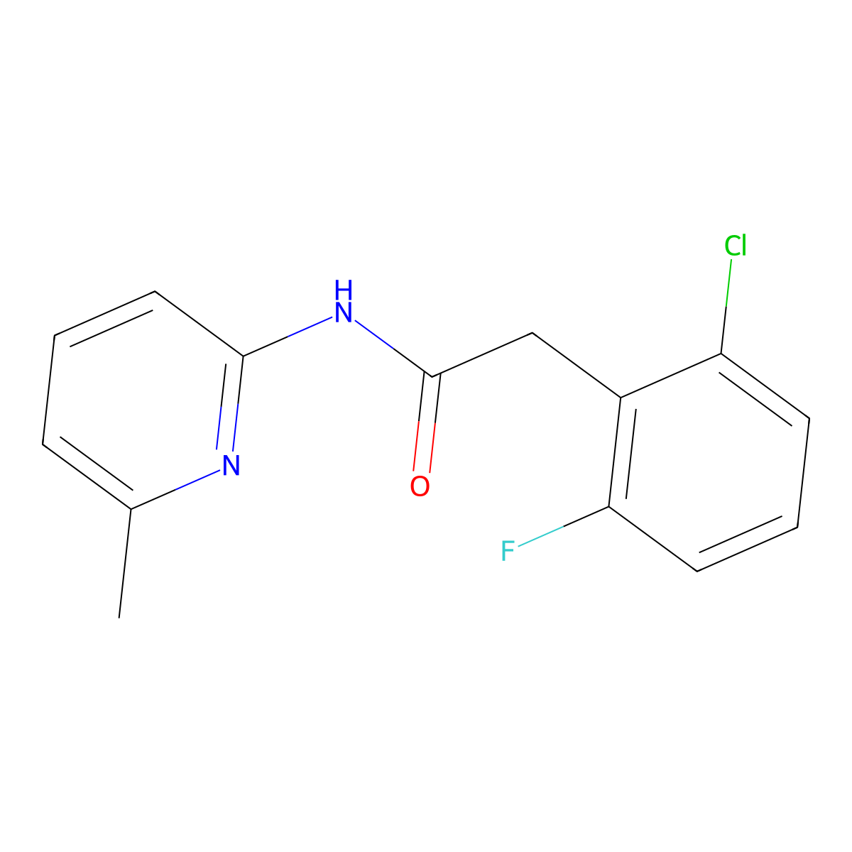 2-(2-chloro-6-fluorophenyl)-N-(6-methylpyridin-2-yl)acetamide molecular structure, CAS 438212-94-3