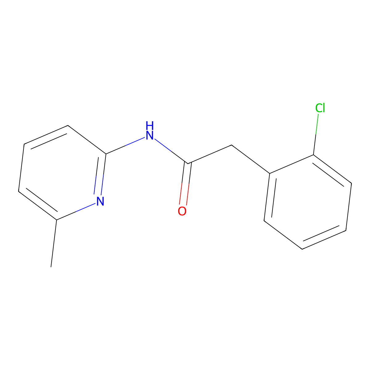 2-(2-chlorophenyl)-N-(6-methylpyridin-2-yl)acetamide molecular structure, CAS 438212-95-4
