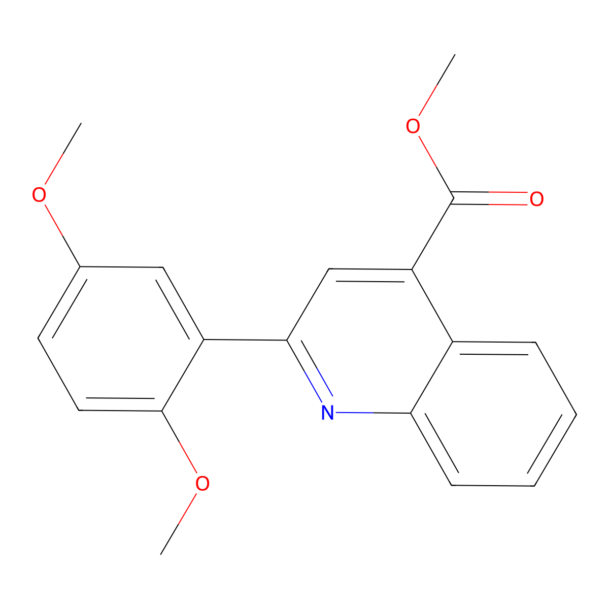 Methyl 2-(2,5-dimethoxyphenyl)-4-quinolinecarboxylate molecular structure, CAS 438213-04-8