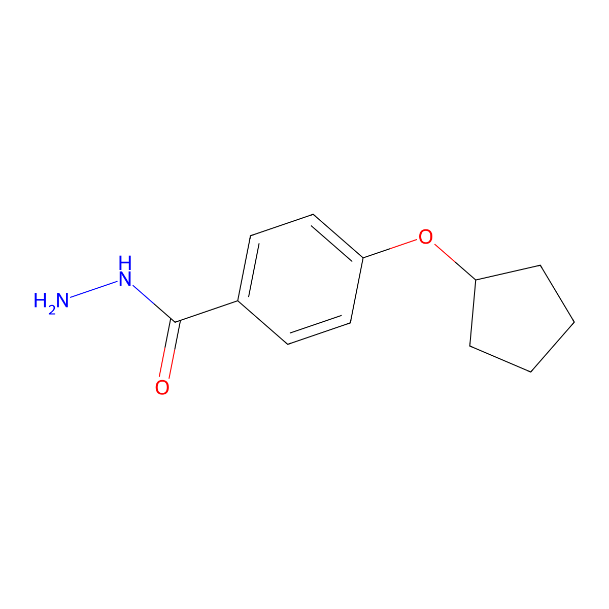 4-(Cyclopentyloxy)benzohydrazide molecular structure, CAS 438213-35-5