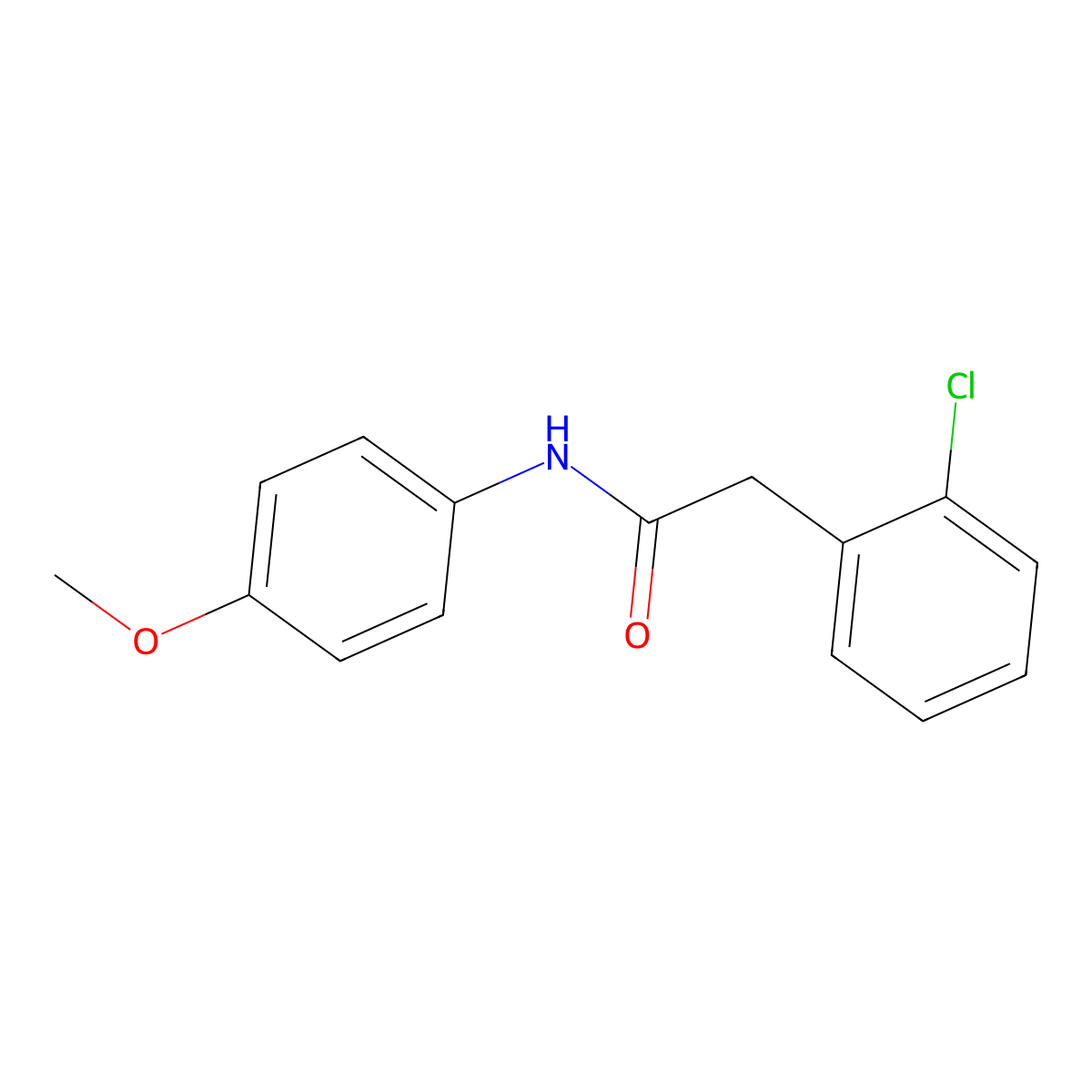2-Chloro-N-(4-methoxyphenyl)benzeneacetamide molecular structure, CAS 438213-36-6