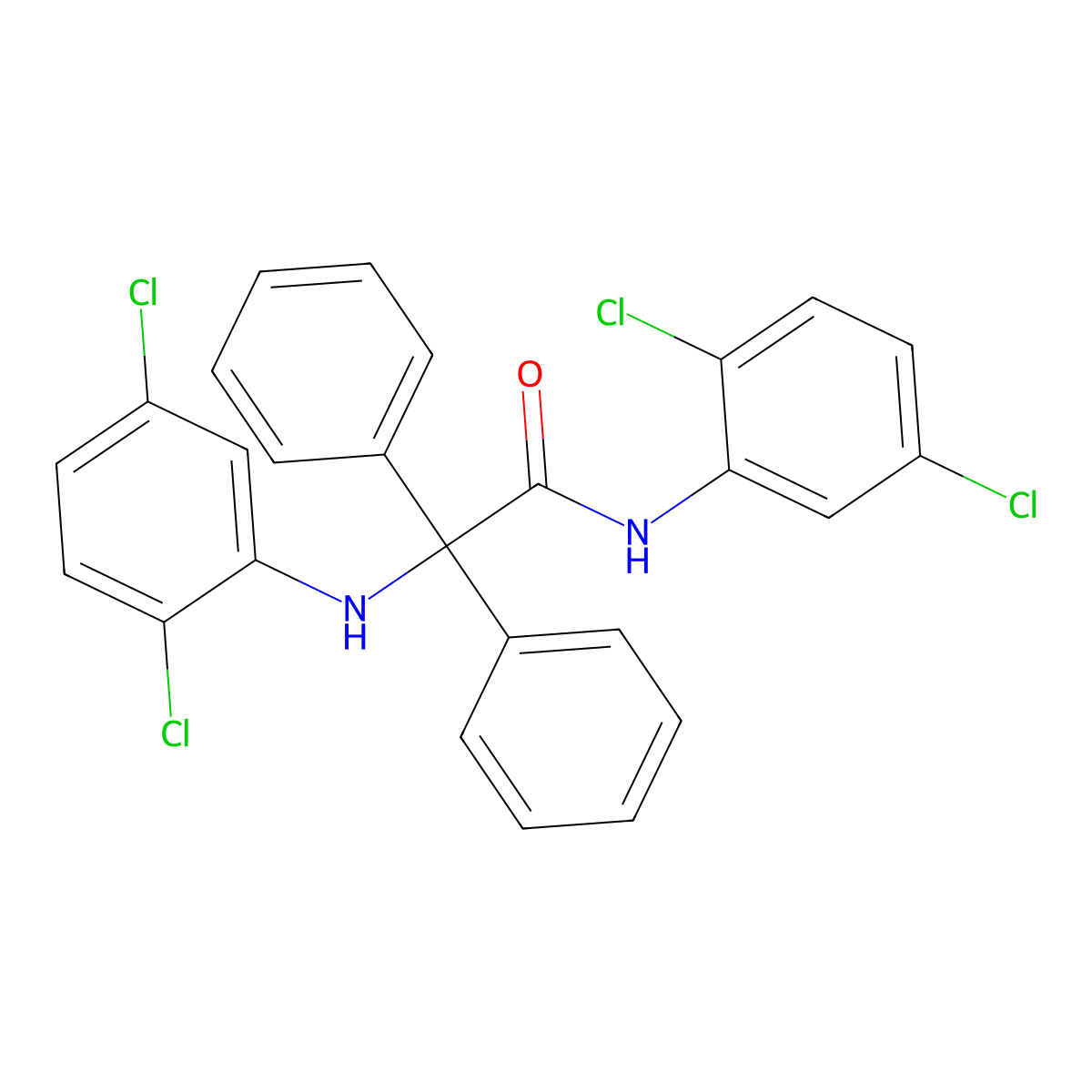 N-(2,5-Dichlorophenyl)-alpha-((2,5-dichlorophenyl)amino)-alpha-phenylbenzeneacetamide molecular structure, CAS 438213-45-7