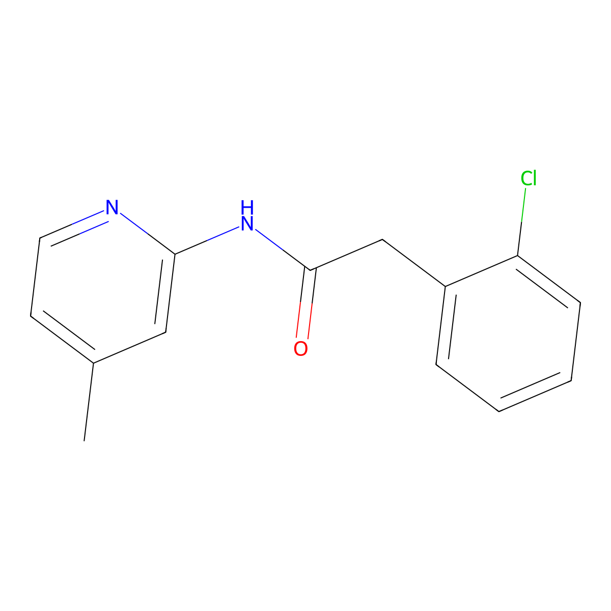 2-(2-chlorophenyl)-N-(4-methylpyridin-2-yl)acetamide molecular structure, CAS 438213-49-1